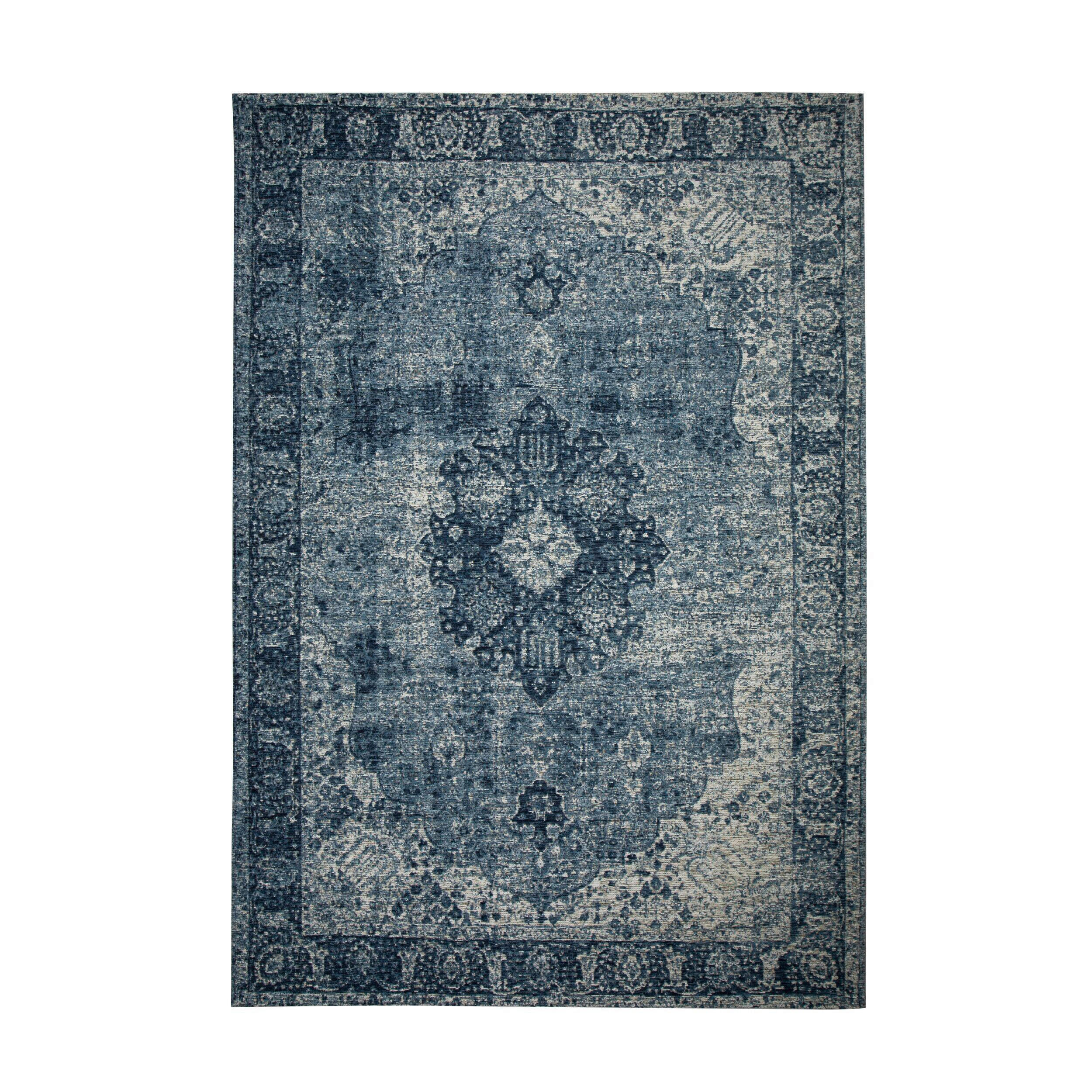 VINTAGE-TEPPICH  Wohnzimmer 120/170 cm Manhattan Blau rechteckig  - Blau, Basics, Textil (120/170cm) - Flair Rugs