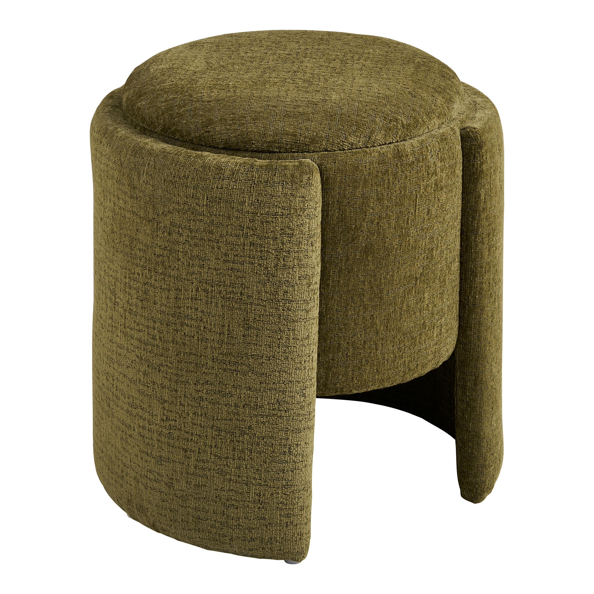 HOCKER in Textil Dunkelgrün  - Dunkelgrün, Basics, Textil (42/42/44cm)