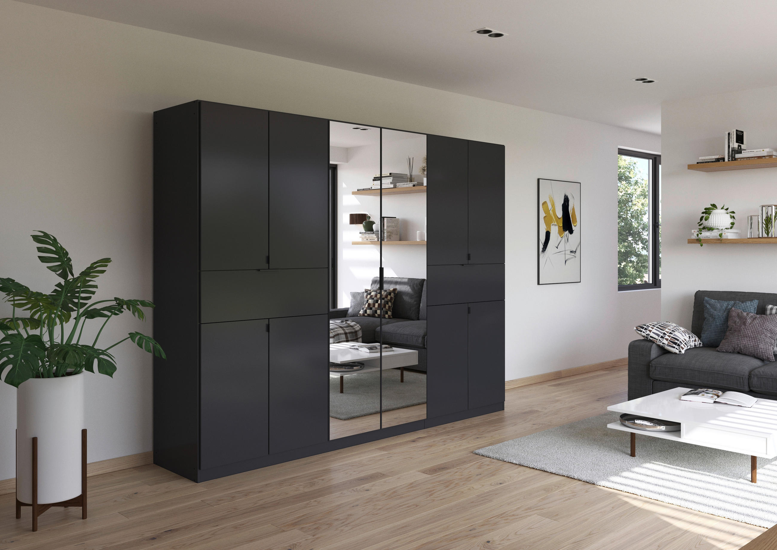 DREHTÜRENSCHRANK 271/210/54 cm 10-türig Grau  - Grau, MODERN, Holzwerkstoff/Metall (271/210/54cm) - Rauch Möbel