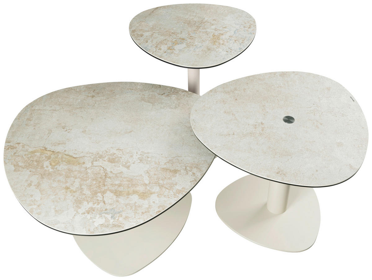 KONFERENČNÝ STOLÍK, sivá, taupe, kov, sklo, keramika, 74/74/38 cm - sivá/taupe, Design, kov/sklo (74/74/38cm) - Emilio Belluti
