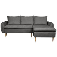 ECKSOFA Graubraun Chenille Rückenkissen, Bettkasten, Schlaffunktion, Rücken echt, Liegefläche im Originalstoff  - Graubraun/Buchefarben, KONVENTIONELL, Holz/Textil (244/163cm) - Carryhome
