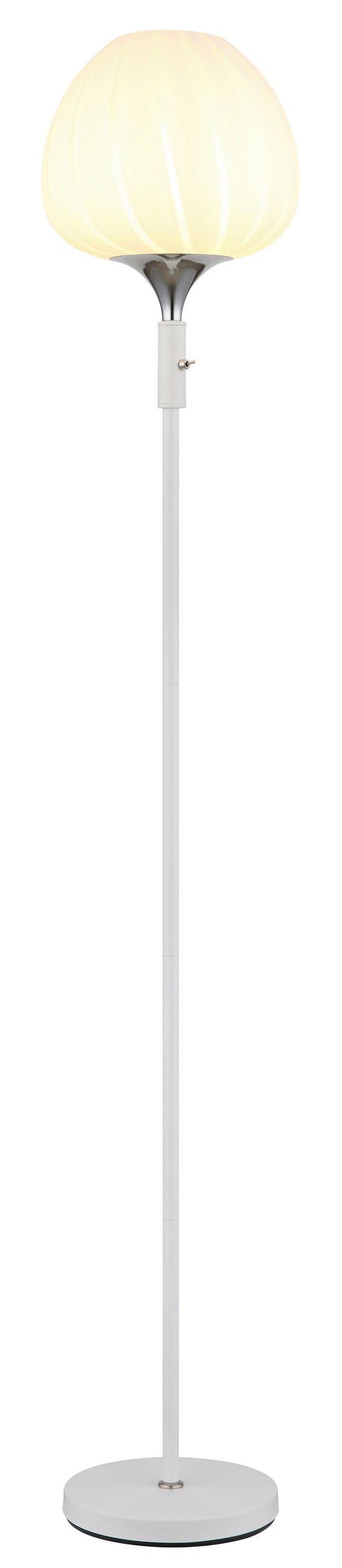 STOJACÍ LAMPA, 29/165 cm  - bílá/barvy chromu, Konvenční, kov/sklo (29/165cm) - Globo