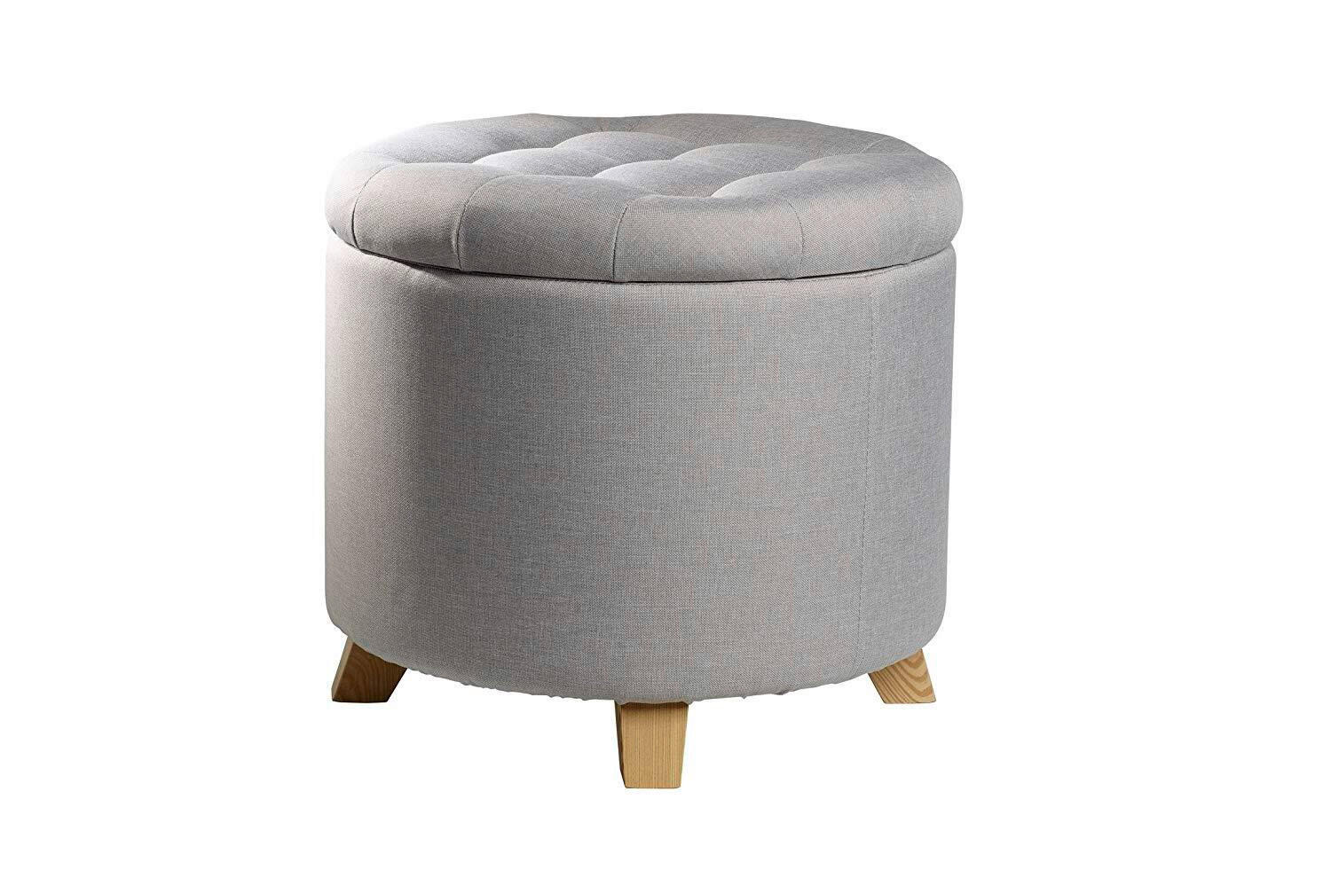 HOCKER Struktur, gesteppt Grau  - Grau, Design, Holz/Textil (45/41/45cm) - Echtwerk