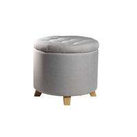 HOCKER Struktur, gesteppt Grau  - Grau, Design, Holz/Textil (45/41/45cm) - Echtwerk