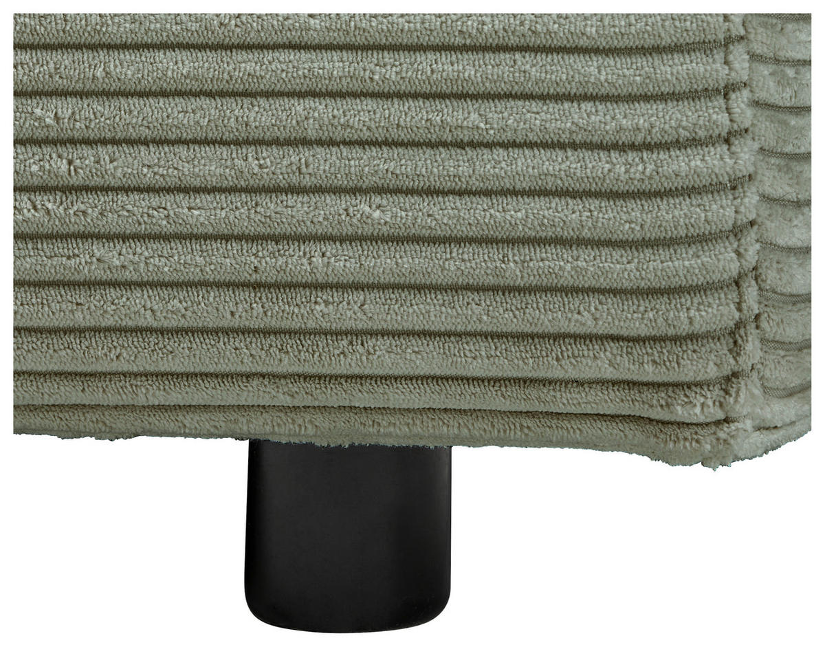 ECKSOFA in Cord Dunkelgrün  - Dunkelgrün/Schwarz, Design, Kunststoff/Textil (224/265cm) - Hom`in
