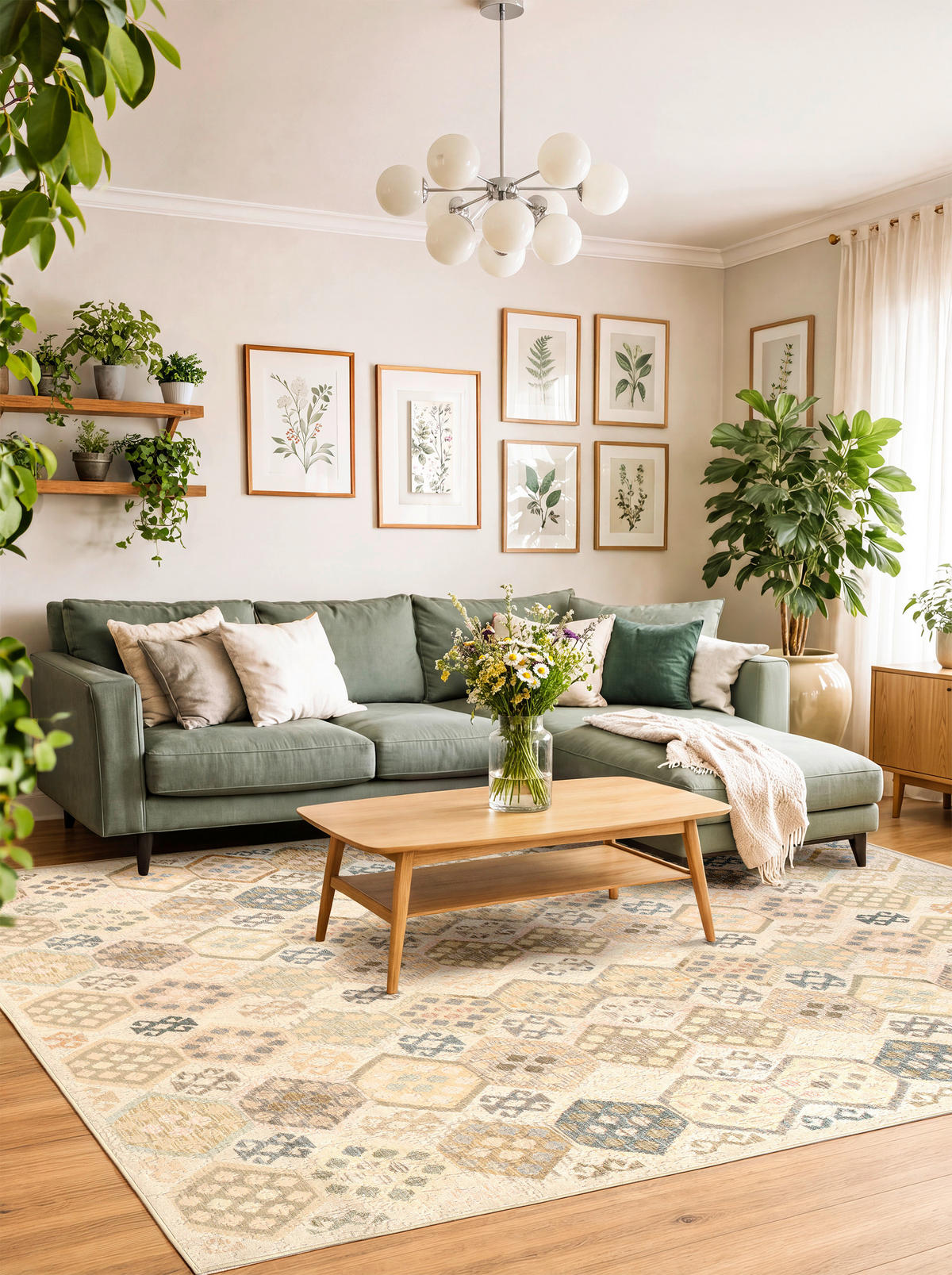 VINTAGE-TEPPICH Ondea Parviza 200/290 cm  in Sandfarben, Hellrosa, Blaugrau  - Sandfarben/Hellrosa, LIFESTYLE, Kunststoff/Textil (200/290cm) - Lindorug