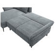 ECKSOFA in Chenille Grau  - Schwarz/Grau, KONVENTIONELL, Textil/Metall (164/255cm) - Carryhome