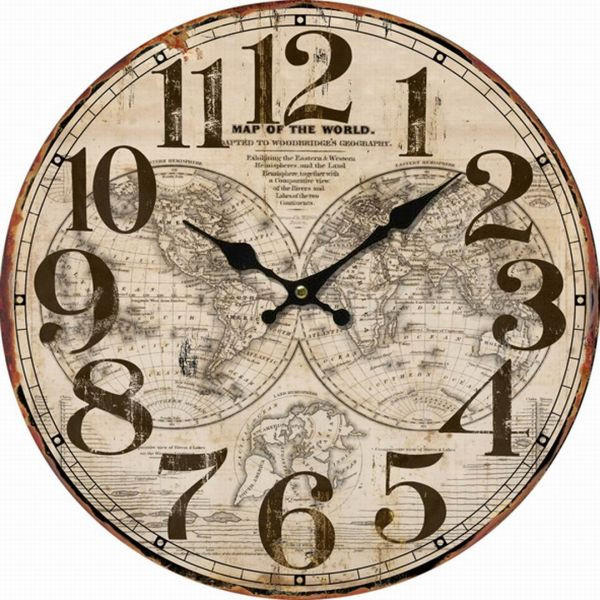 WANDUHR 33,8 cm   - Multicolor, Lifestyle, Holz/Papier (33,8cm) - Ambia Home