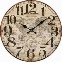 WANDUHR 33,8 cm   - Multicolor, LIFESTYLE, Holz/Papier (33,8cm) - Ambia Home