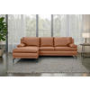 ECKSOFA Cognac Echtleder  - Cognac/Schwarz, Design, Leder (158/248cm) - MID.YOU