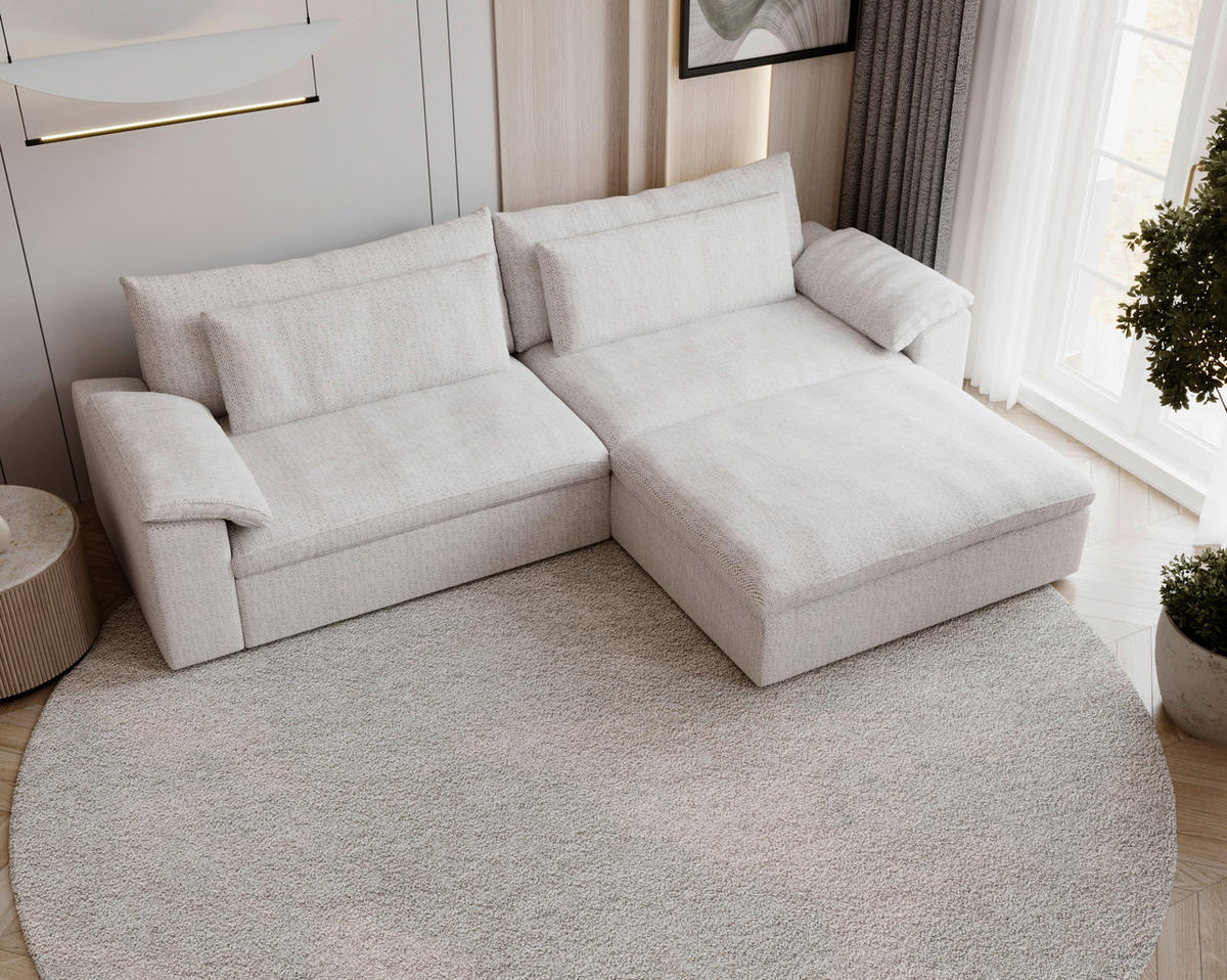 ECKSOFA  in Webstoff Grau  306/198 cm  - Schwarz/Grau, MODERN, Kunststoff/Textil (306/198cm) - Carryhome