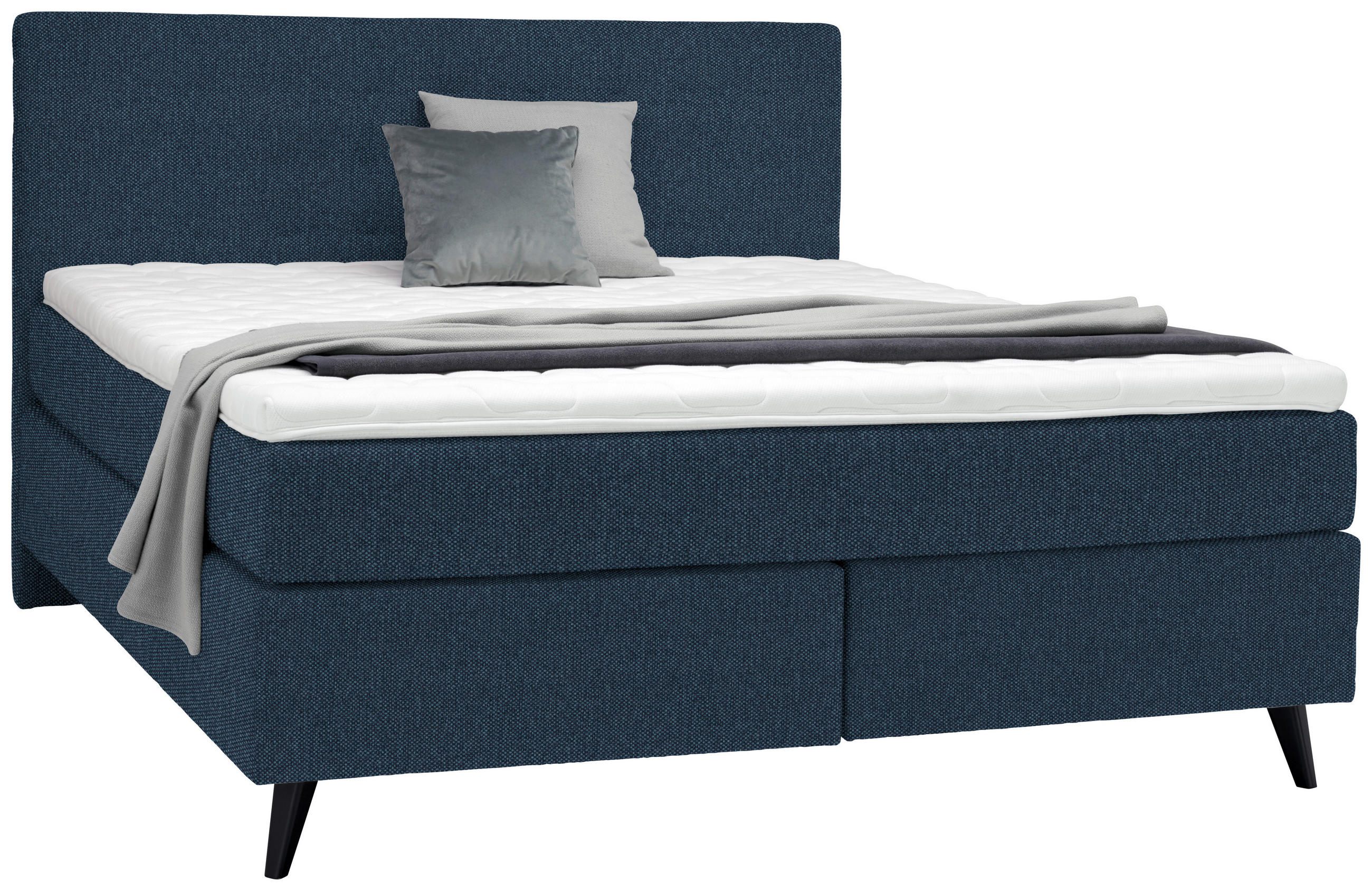 BOXSPRINGBETT 180/200 cm  in Blau  - Blau/Schwarz, Konventionell, Holz/Textil (180/200cm) - Voleo