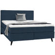 BOXSPRINGBETT 180/200 cm  in Blau  - Blau/Schwarz, KONVENTIONELL, Holz/Textil (180/200cm) - Voleo