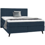 BOXSPRINGBETT 180/200 cm  in Blau  - Blau/Schwarz, KONVENTIONELL, Holz/Textil (180/200cm) - Voleo