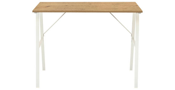 SCHREIBTISCH 100/60/75 cm Weiß, Eiche Artisan  - Weiß/Eiche Artisan, Design, Holzwerkstoff/Metall (100/60/75cm) - Carryhome