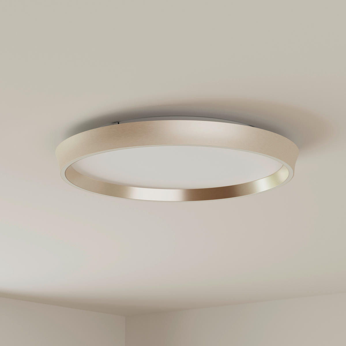 LED-DECKENLEUCHTE 49/8 cm  - Weiß/Nickelfarben, Design, Kunststoff/Metall (49/8cm) - Dieter Knoll