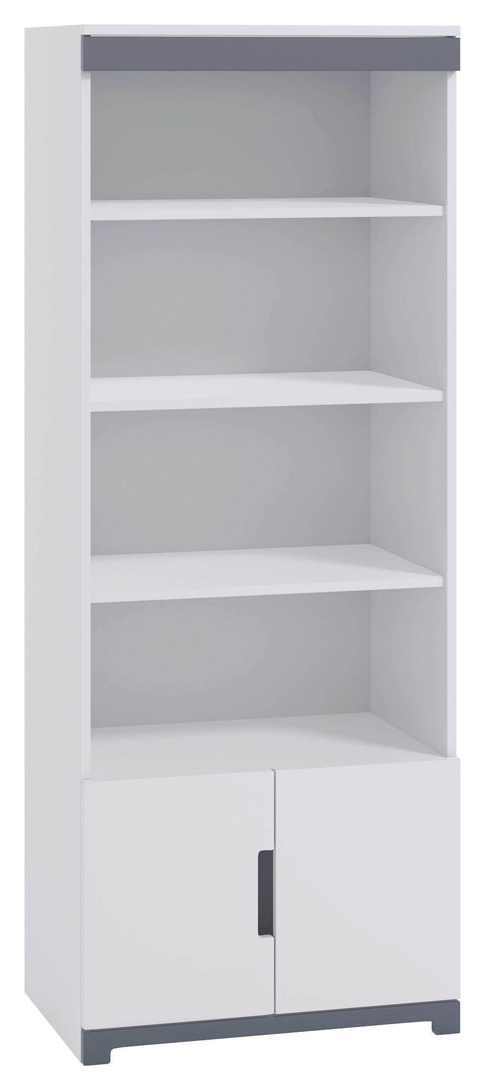 DETSKÝ REGÁL, sivá, biela, 70/180,5/44 cm - sivá/biela, Modern, kompozitné drevo (70/180,5/44cm)