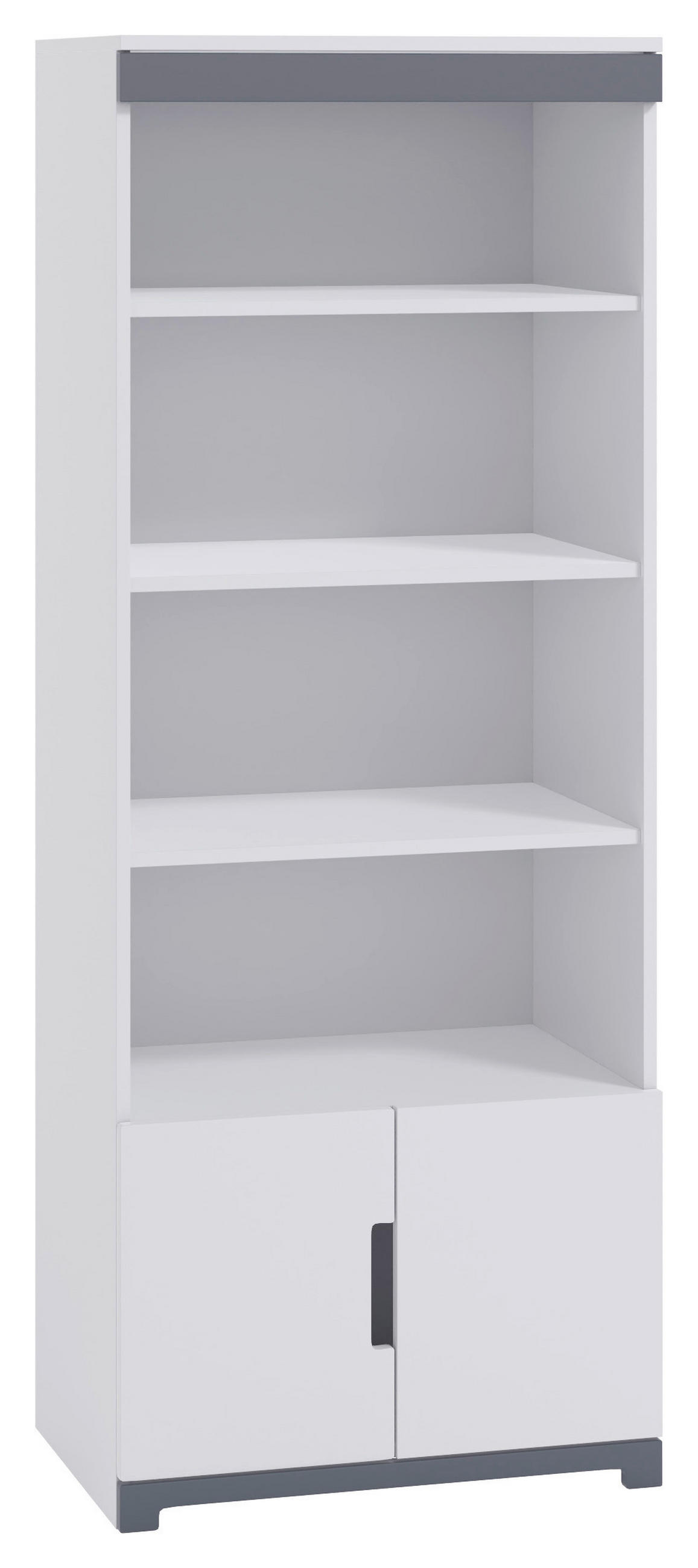 DETSKÝ REGÁL, sivá, biela, 70/180,5/44 cm - sivá/biela, Modern, kompozitné drevo (70/180,5/44cm)