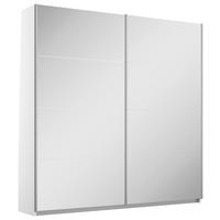 SCHWEBETÜRENSCHRANK in Silberfarben, Weiss  - Weiss/Silberfarben, Modern, Holzwerkstoff/Metall (181/197/61cm) - Rauch Möbel