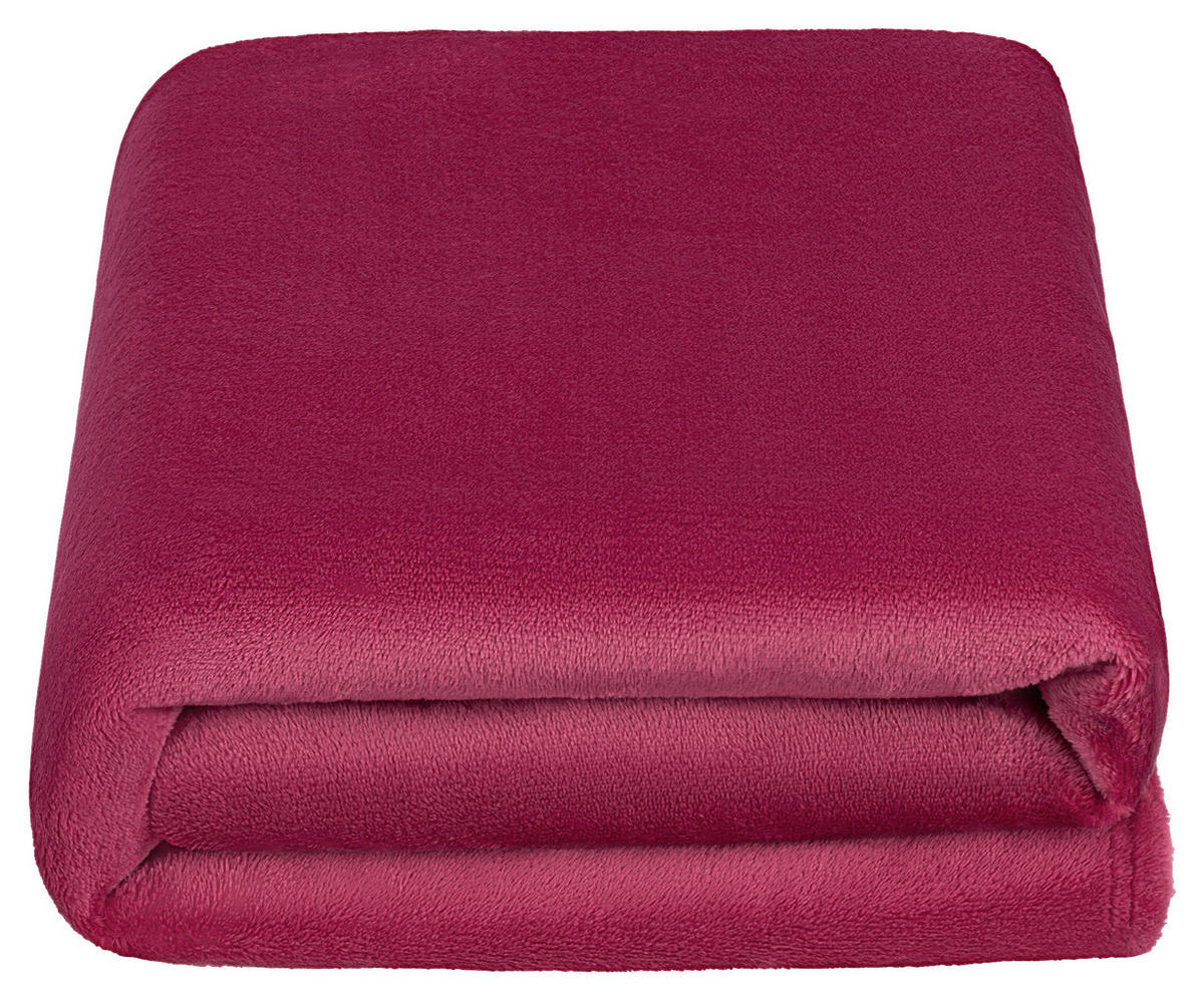DECKE EMMA 140/190 cm  - Beere, Basics, Textil (140/190cm) - Novel