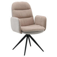 ARMLEHNSTUHL  Sitzfläche 360° drehbar Webstoff  Schwarz, Beige, Beigebraun  - Beige/Beigebraun, MODERN, Textil/Metall (62.5/99/71cm) - Livetastic