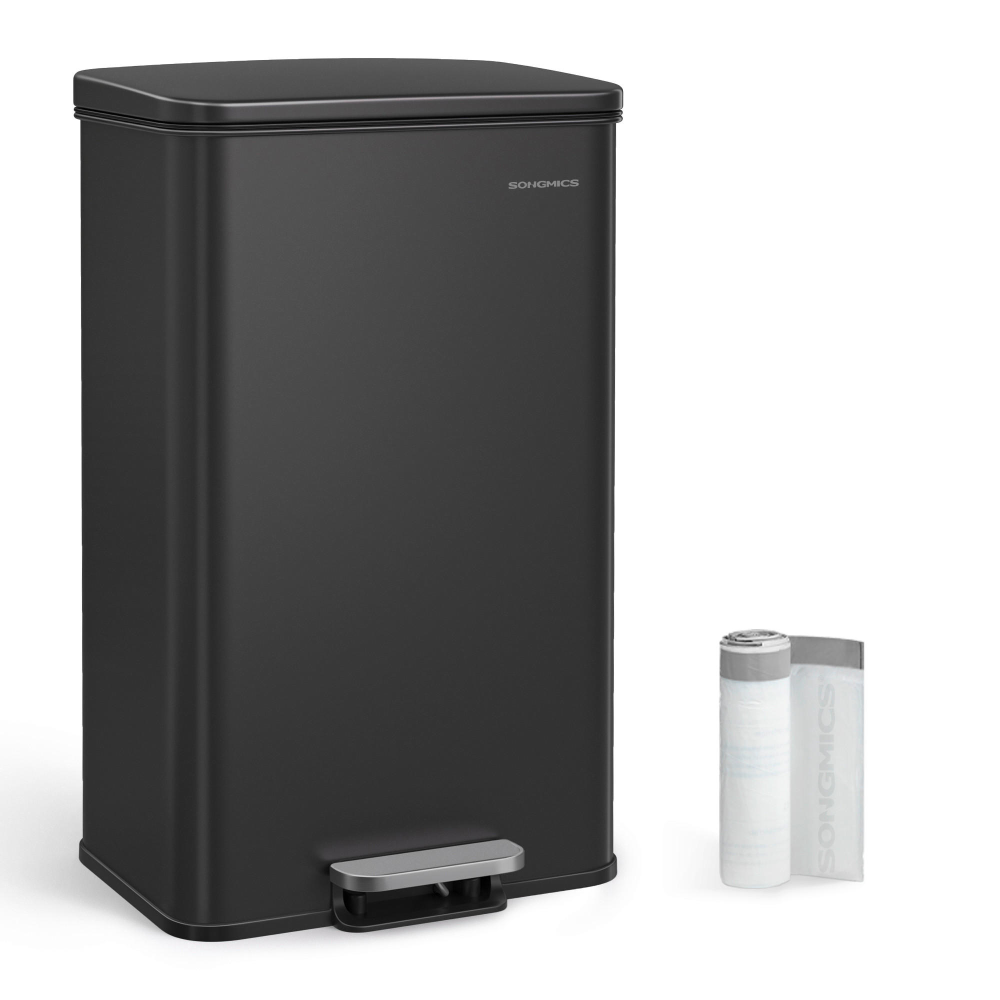ABFALLSAMMLER 40 l  Metall, Kunststoff  - Schwarz, Basics, Kunststoff/Metall (34,5/59,5/32cm)