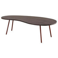 COUCHTISCH Akazie massiv 122/63/34,5 cm Freiform Dunkelgrau  - Dunkelgrau/Kupferfarben, Design, Holz/Metall (122/63/34,5cm) - MID.YOU
