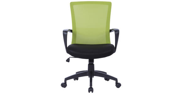 JUGENDDREHSTUHL  in Netzbespannung Grün, Schwarz  - Schwarz/Grün, KONVENTIONELL, Kunststoff/Textil (57/90,5-98/59cm) - Carryhome