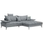 ECKSOFA in Webstoff Grau  - Schwarz/Grau, MODERN, Textil/Metall (297/173cm) - Carryhome