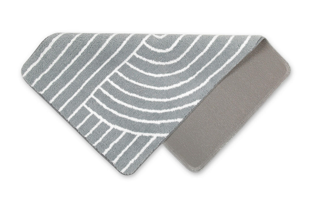 BADTEPPICH Grau 55/65 cm  - Grau, Basics, Kunststoff/Textil (55/65cm) - WECON HOME BASIC