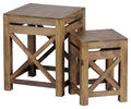 Satztisch "Pali", Sheesham massiv quadratisch Sheeshamfarben  - Sheeshamfarben, Design, Holz (40/40/50cm) - MID.YOU