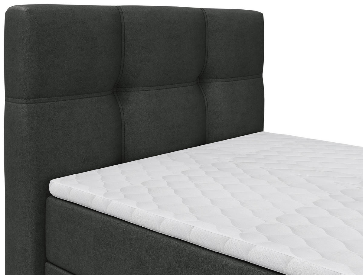 BOXBETT 120/200 cm  in Anthrazit  - Anthrazit/Schwarz, Basics, Kunststoff/Textil (120/200cm) - Chameo