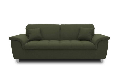 2,5-Sitzer mit Funktion Webstoff Grün  - Chromfarben/Grün, KONVENTIONELL, Textil/Metall (210/81/105cm) - MID.YOU