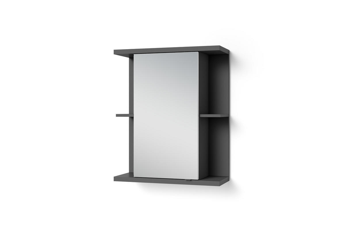 SPIEGELSCHRANK 60/70/25 cm  - Chromfarben/Anthrazit, MODERN, Glas/Holzwerkstoff (60/70/25cm) - MID.YOU