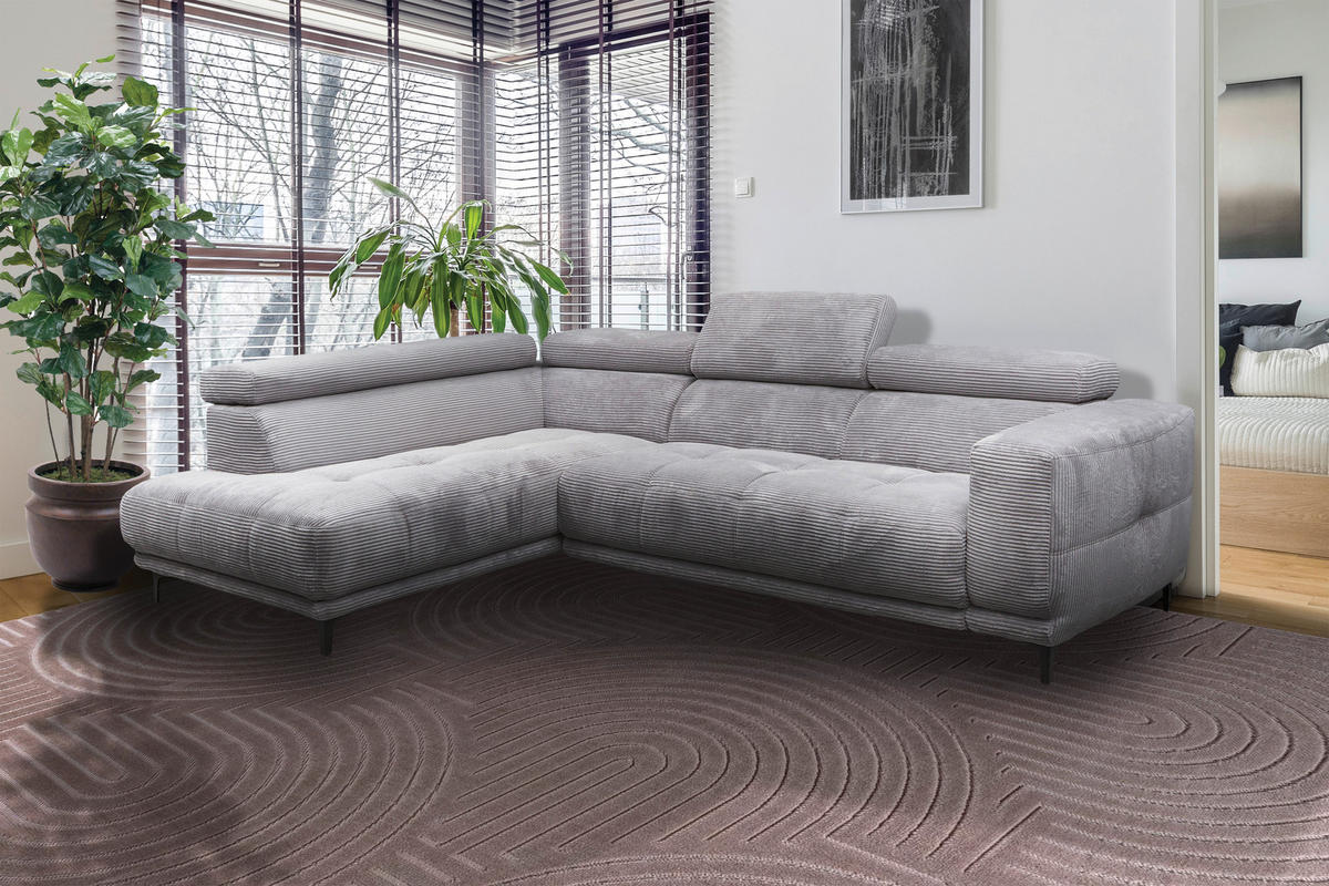 ÜLŐGARNITÚRA textil szürke  - fekete/szürke, Modern, textil (210/304cm) - Xora