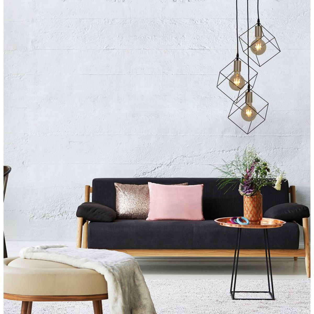 HÄNGELEUCHTE Canto 60/146 cm   - Goldfarben/Schwarz, Trend, Kunststoff/Metall (60/146cm) - Näve