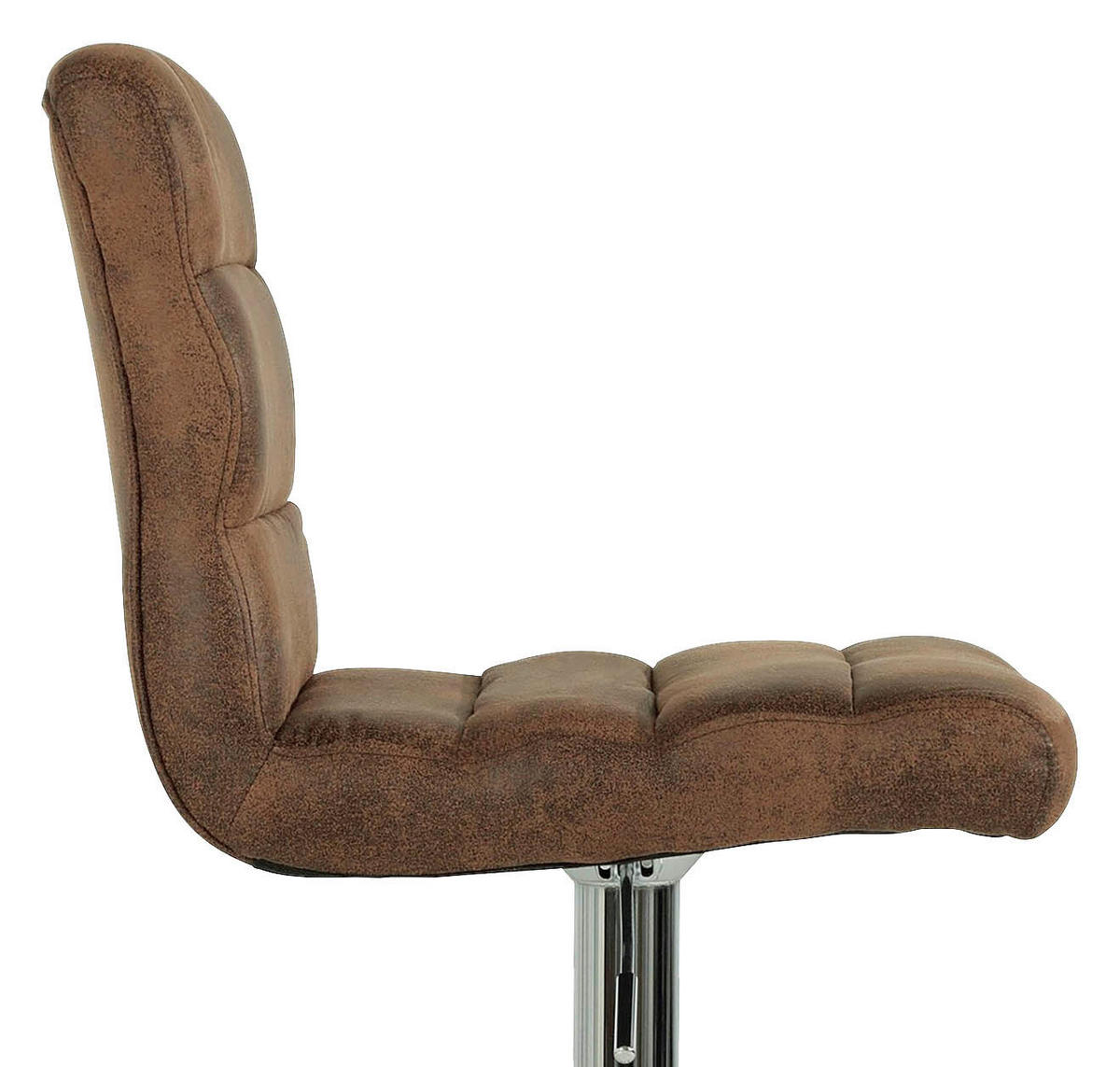 BARHOCKER-SET Lederlook Braun Stahl Sitzfläche 360° drehbar  - Chromfarben/Braun, MODERN, Textil/Metall (42/98-120/51cm) - MID.YOU