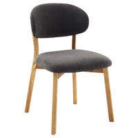 STUHL in Holz, Textil Anthrazit, Wildeiche  - Wildeiche/Anthrazit, KONVENTIONELL, Holz/Textil (50/82/57cm) - Venda