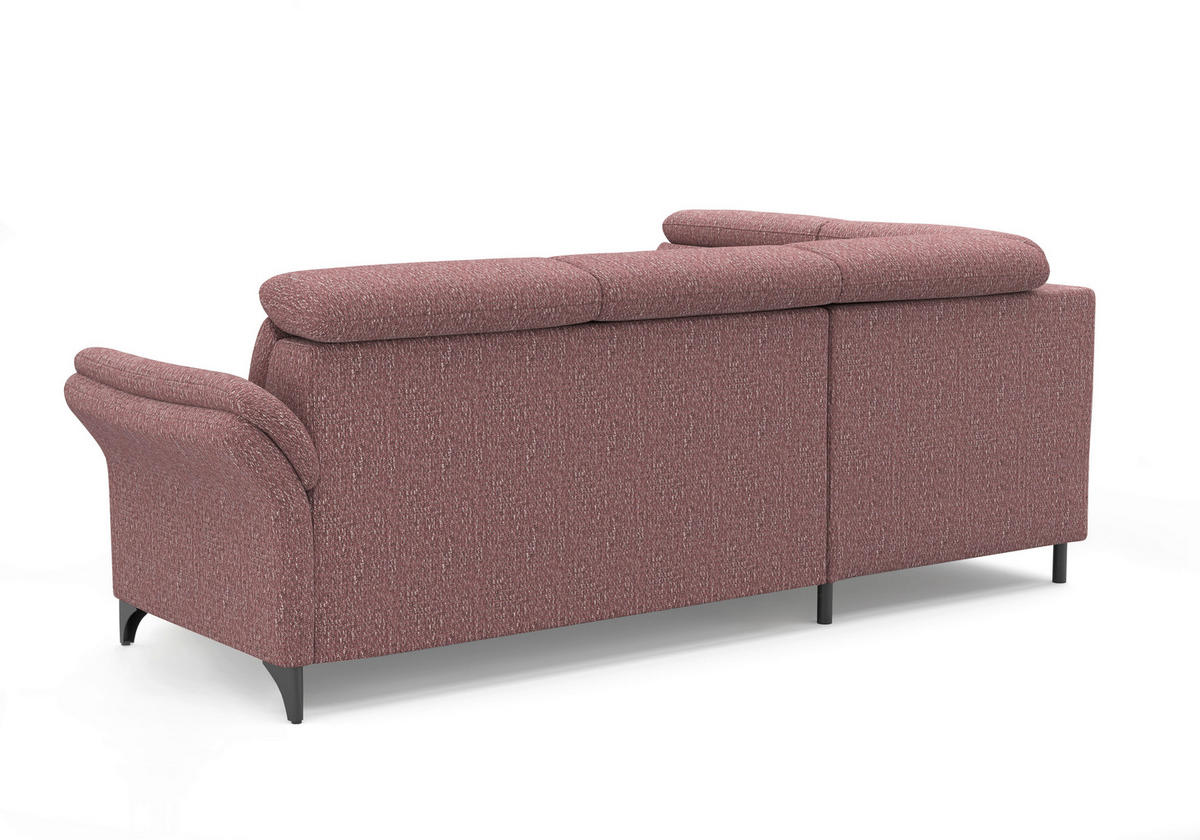 ECKSOFA Chenille Aubergine  - Aubergine/Schwarz, Konventionell, Textil/Metall (193/247cm) - Sit & More