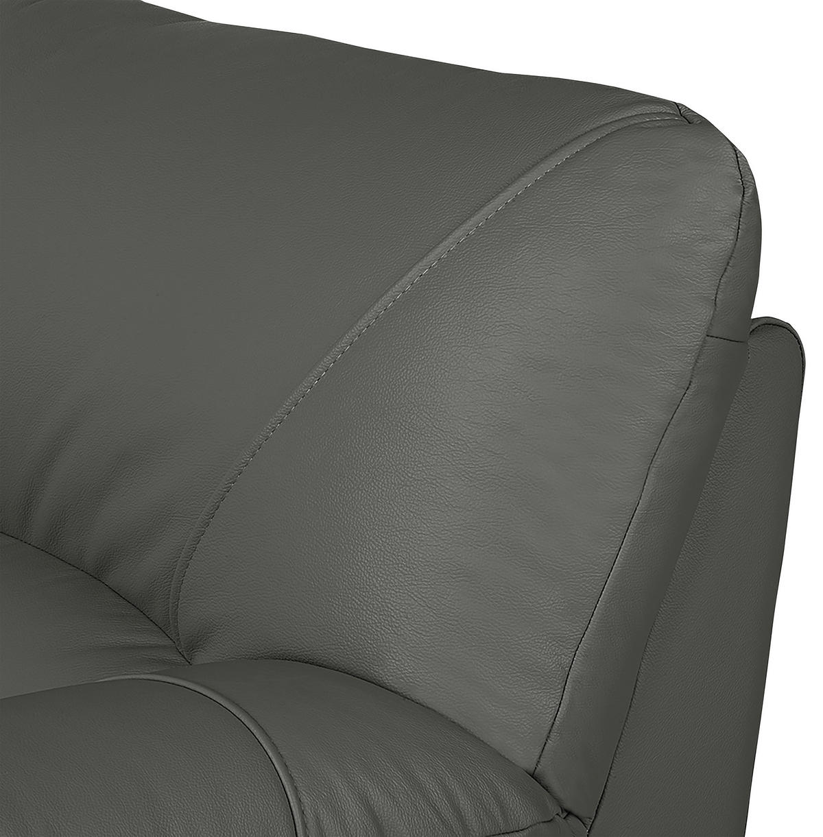 SESSEL in Echtleder Anthrazit  - Anthrazit/Schwarz, Design, Leder/Kunststoff (105/92/85cm) - Livetastic
