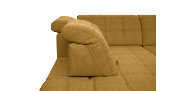 ECKSOFA in Webstoff Currygelb 297/216 cm - Currygelb/Schwarz, Design, Holz/Textil (297/216cm) - Xora