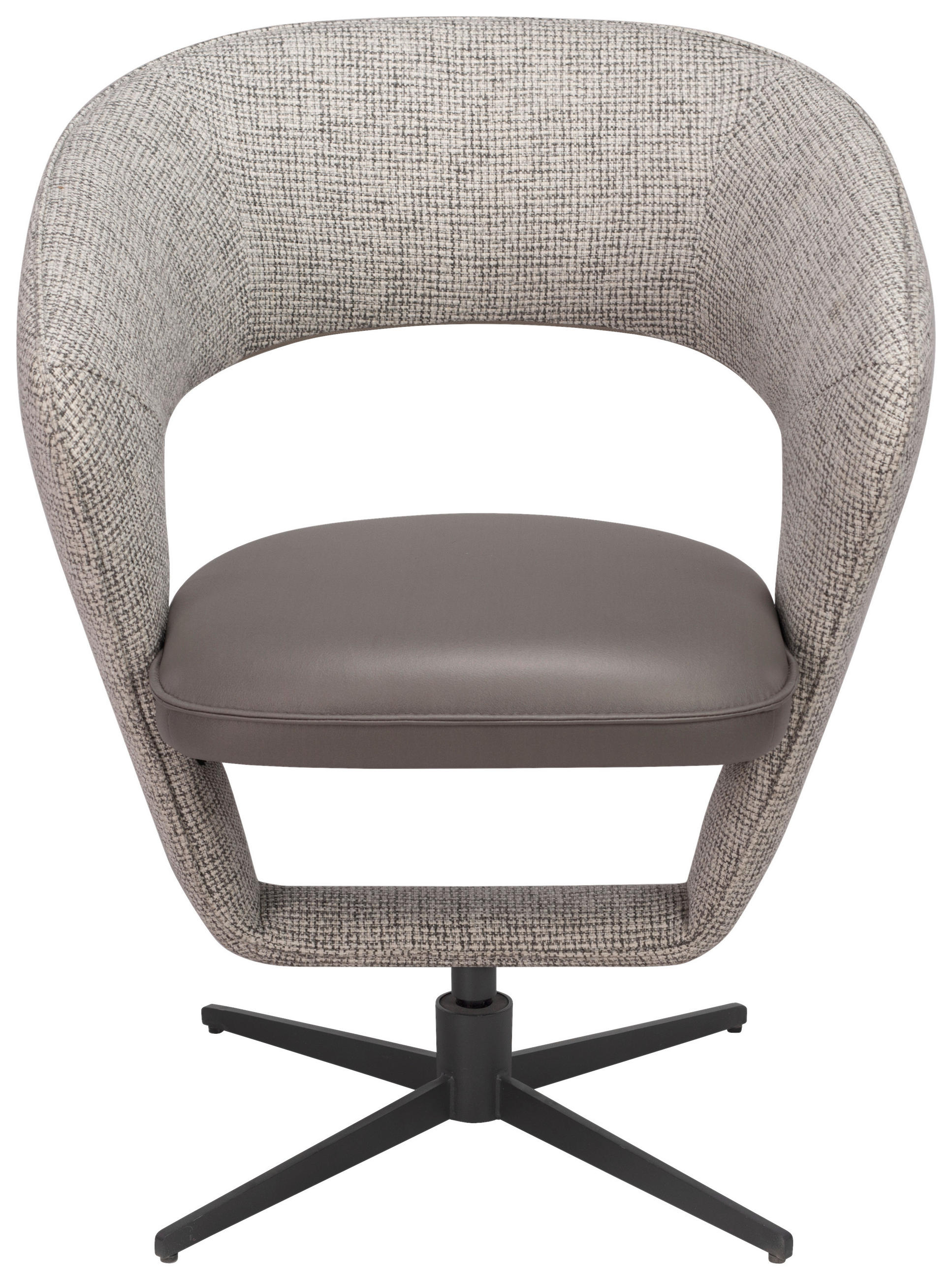 ARMLEHNSTUHL  in Eisen Mikrofaser, Webstoff  - Hellgrau/Schwarz, Design, Textil/Metall (62/84/62cm) - Moderano