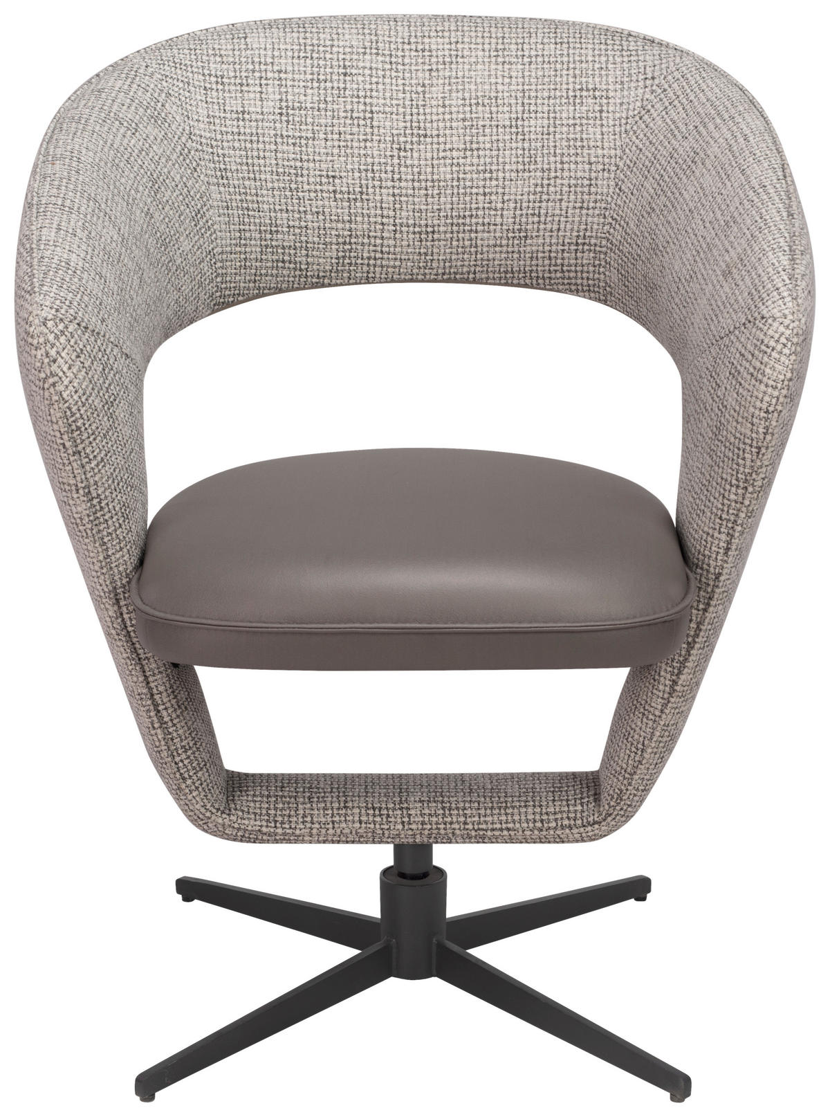 ARMLEHNSTUHL  in Eisen Webstoff, Mikrofaser  - Hellgrau/Schwarz, Design, Textil/Metall (62/84/62cm) - Moderano