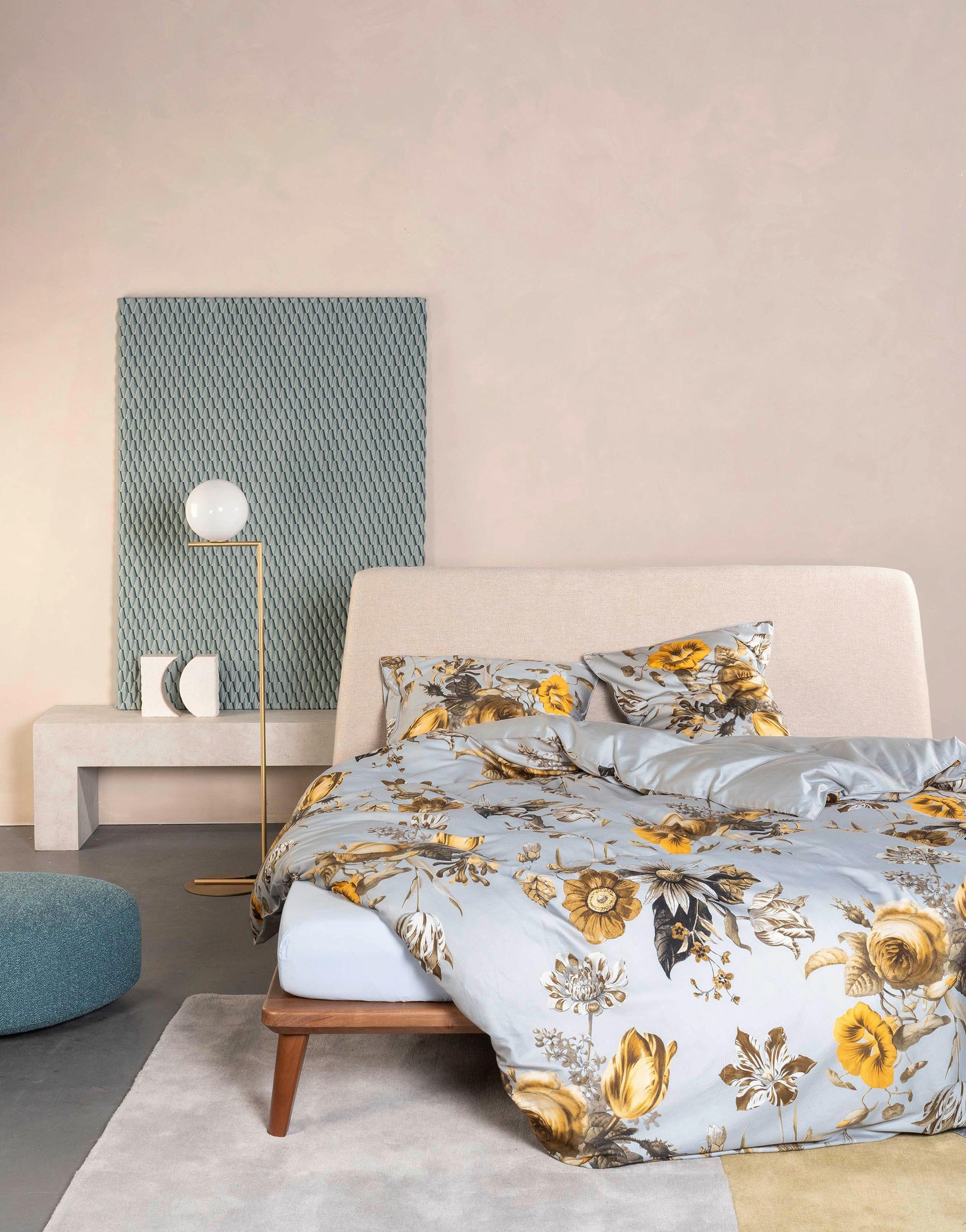 BETTWÄSCHE 3-teilig Florean Satin 200/200 cm  - Grau, KONVENTIONELL, Textil (200/200cm) - Essenza