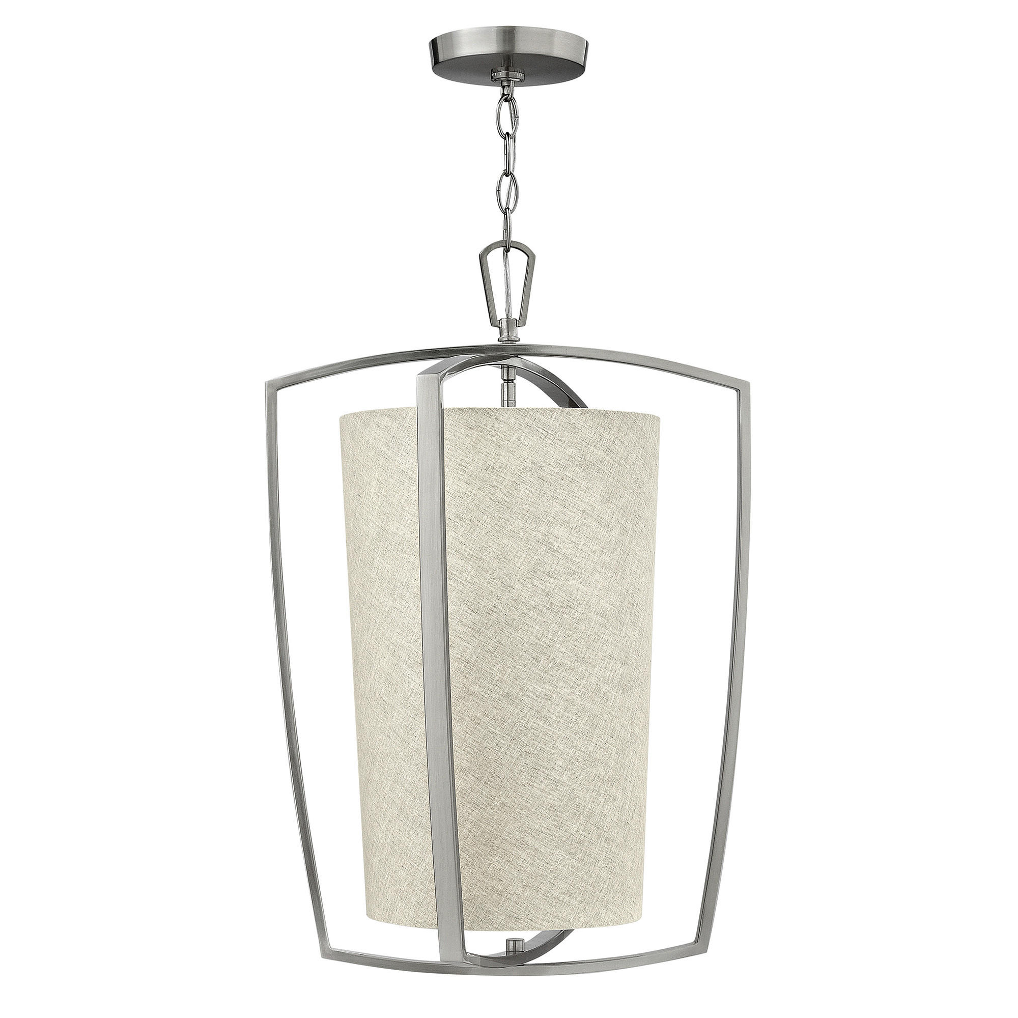 HÄNGELEUCHTE 41.9/80 cm - Nickelfarben, Konventionell, Textil/Metall (41.9/80cm) - Elstead Lighting