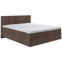 BOXSPRINGBETT 200/200 cm  in Braun  - Schwarz/Braun, Konventionell, Kunststoff/Textil (200/200cm) - Hom`in
