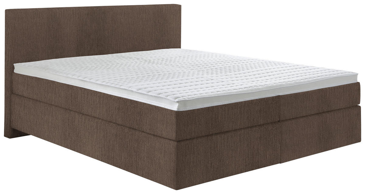 BOXSPRINGBETT 200/200 cm  in Braun  - Schwarz/Braun, Konventionell, Kunststoff/Textil (200/200cm) - Hom`in