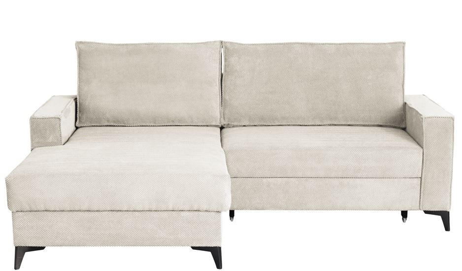 Colțar Extensibil, lemn, metal, textil, bej,