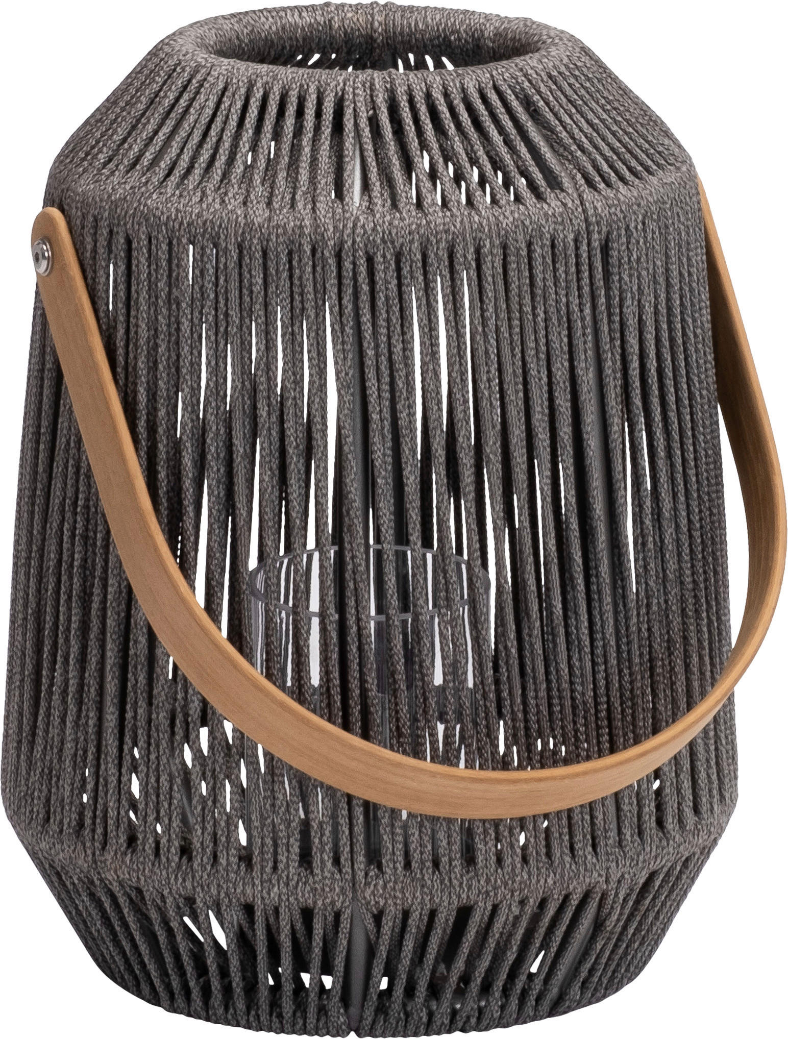 LED-LATERNE - Anthrazit/Hellgrau, Basics, Glas/Holz (30/39/30cm) - Stern