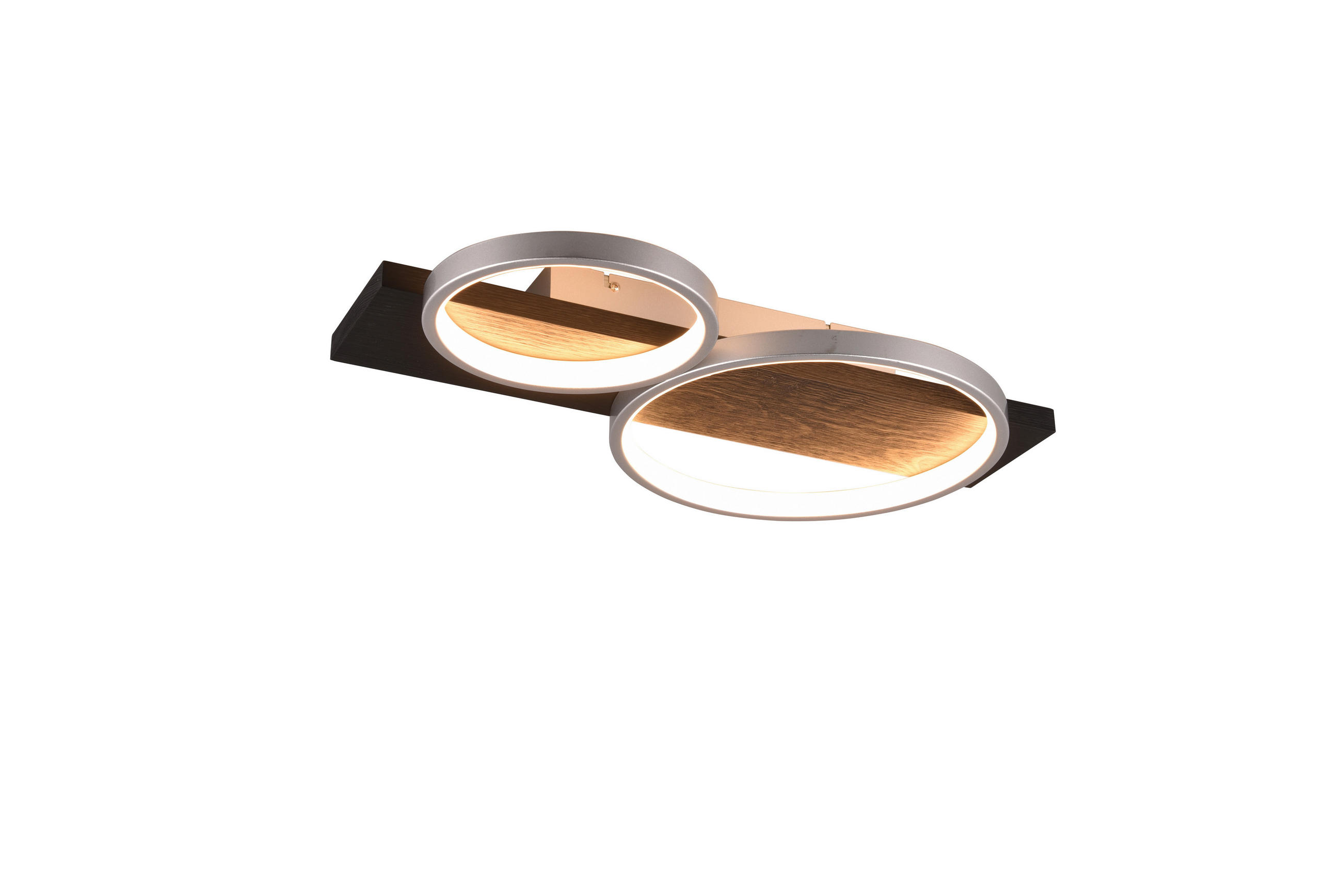LED-DECKENLEUCHTE     - Titanfarben/Schwarz, Basics, Holz/Metall (53,5/8,0/34,5cm) - Trio Leuchten